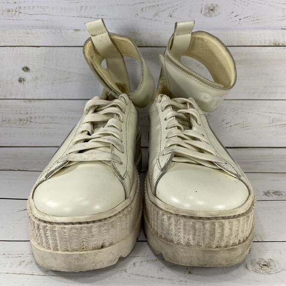 Puma x Rihanna Fenty Ankle Strap Creeper Women Size 9 Vanilla Ice White Platform - Picture 2 of 8